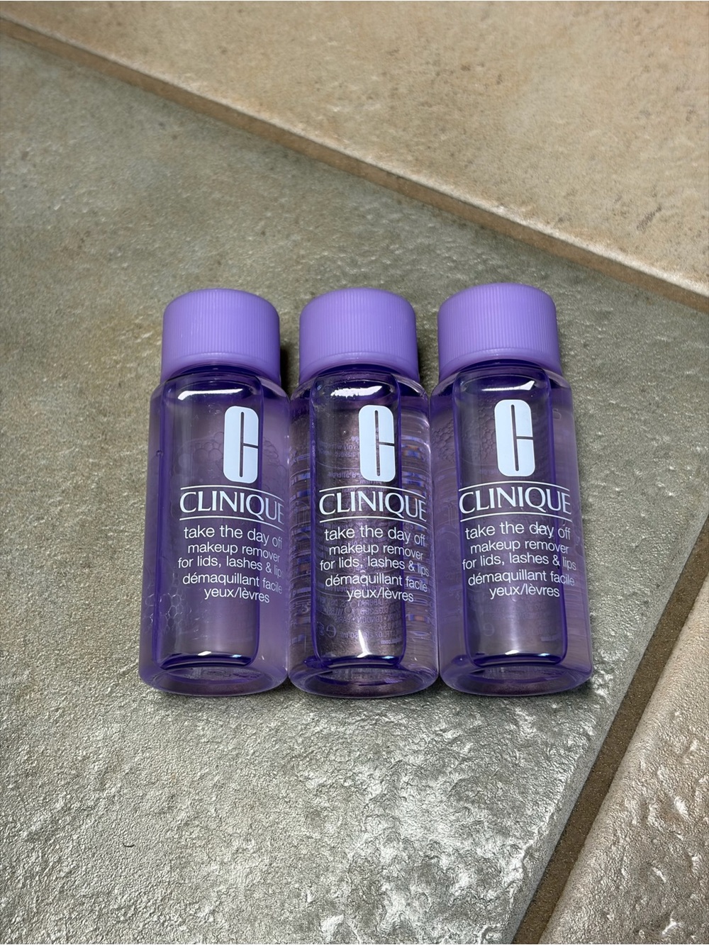 3 Pack - Clinique Take The Day Off Makeup Remover - Purple Bottles 1.7 fl oz